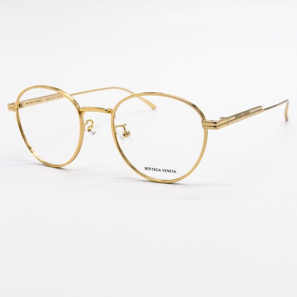 NEW BOTTEGA VENETA EYEGLASSES BV1016OA 002 ROUND GOLD UNISEX EYEWEAR BOTTEGA VEN - Picture 3 of 9